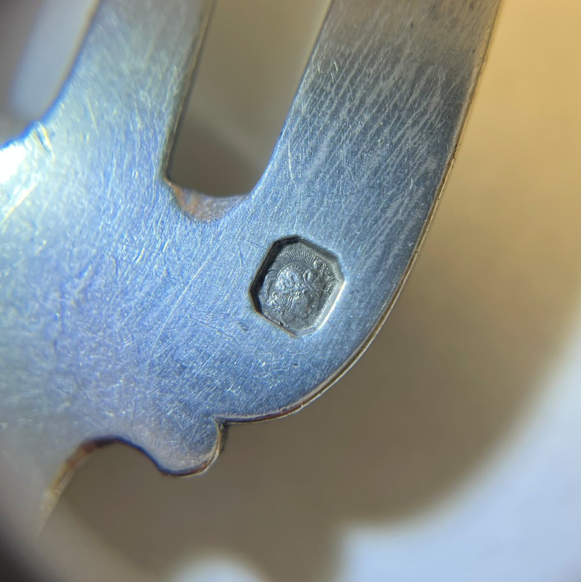 3 fourchettes à huîtres en argent, Emile Puiforcat, XIXe siècle - Armoiries par Gallé-photo-6