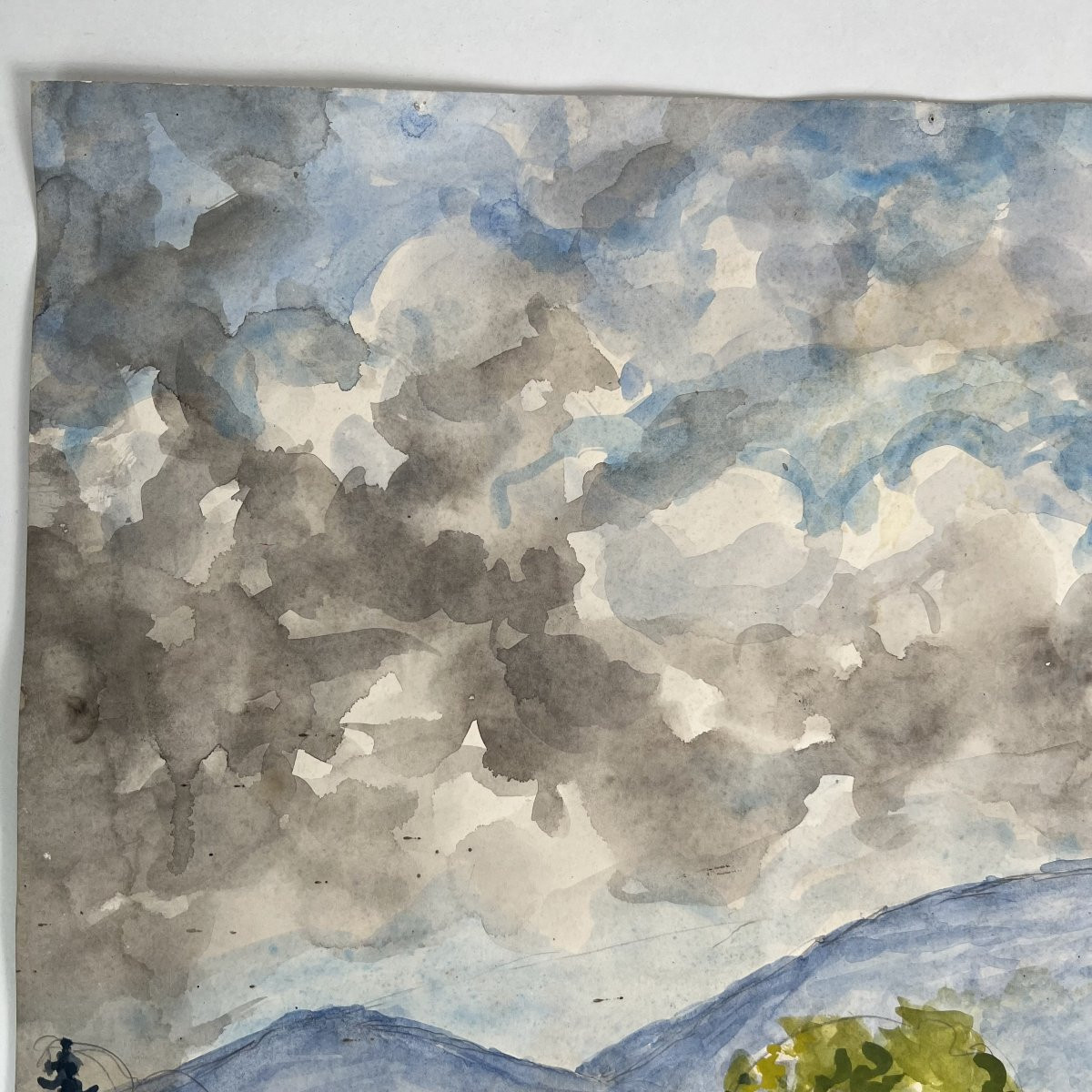 Tableau, André Charles Lambert (1892-1985) - Paysage De Montagne, Alpes Suisses, Aquarelle-photo-4