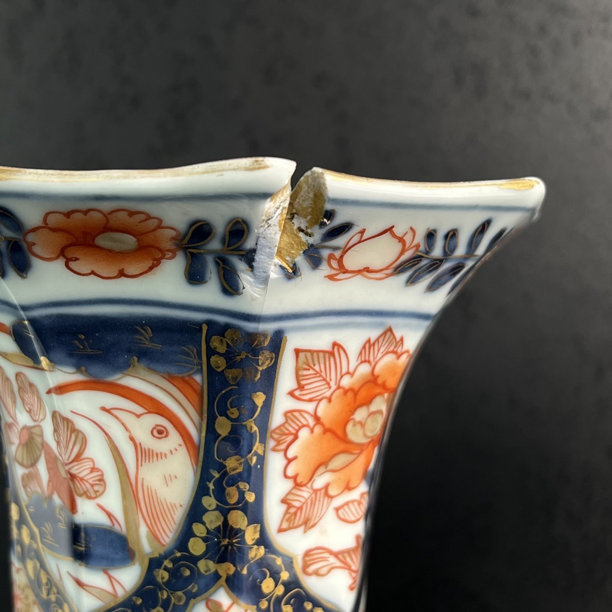 Pair Of Imari Trumpet-shaped Vases, Porcelain And Gilt Bronze, 18th And 19th Centuries, Compagnie Des Indes-photo-5