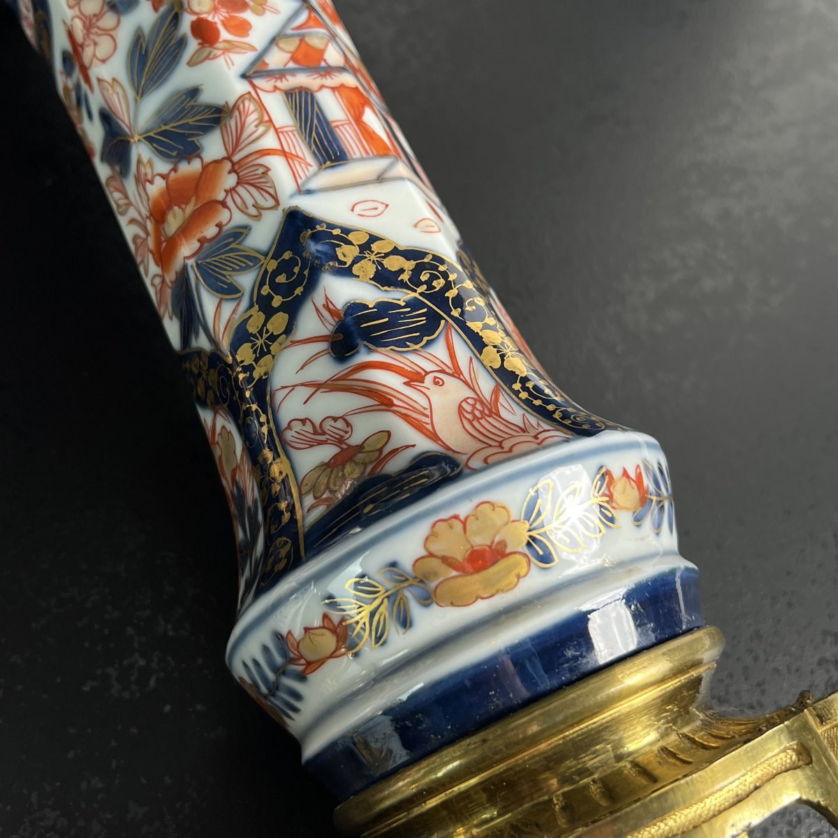 Pair Of Imari Trumpet-shaped Vases, Porcelain And Gilt Bronze, 18th And 19th Centuries, Compagnie Des Indes-photo-8