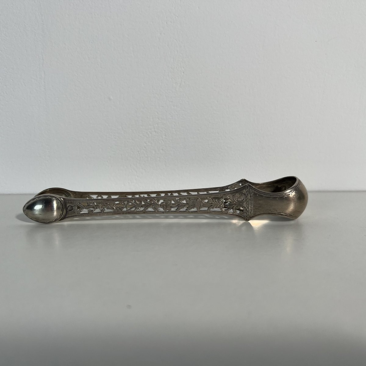 Pince à sucre en argent, poinçon Vieillard (1819-1838), époque Restauration-photo-4
