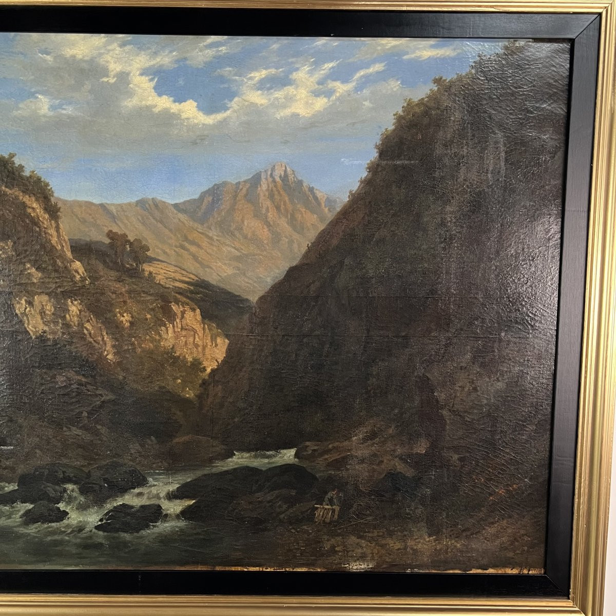 CHERET, Lachaume de Gavaux - XIXe siècle - Huile sur toile, Paysage romantique-photo-4