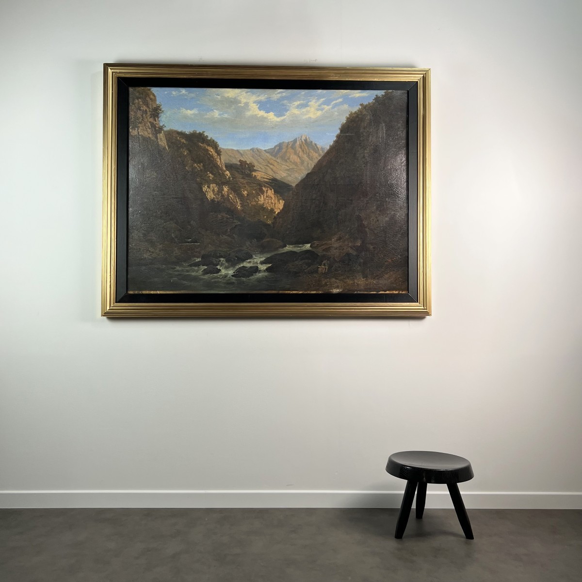 CHERET, Lachaume de Gavaux - XIXe siècle - Huile sur toile, Paysage romantique-photo-2