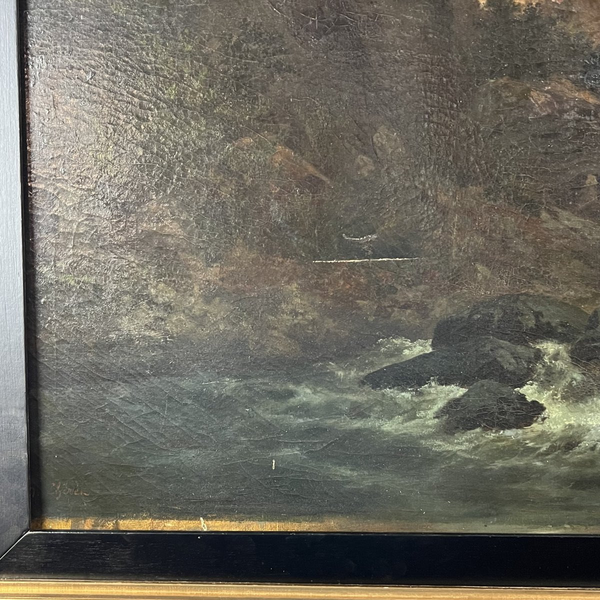 CHERET, Lachaume de Gavaux - XIXe siècle - Huile sur toile, Paysage romantique-photo-4