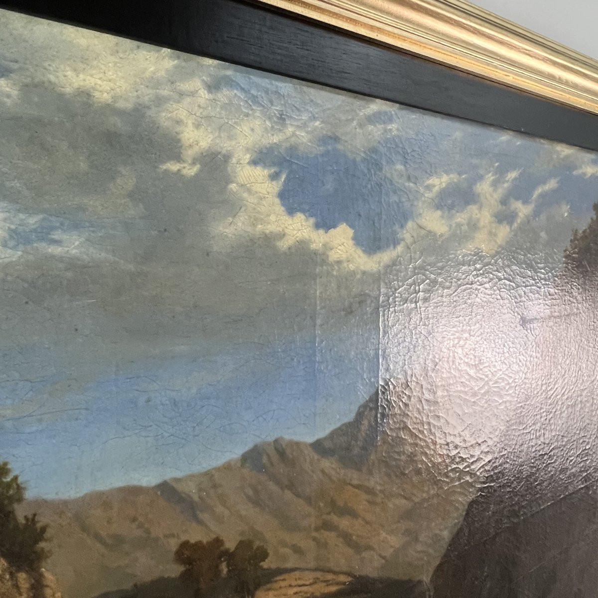 CHERET, Lachaume de Gavaux - XIXe siècle - Huile sur toile, Paysage romantique-photo-7