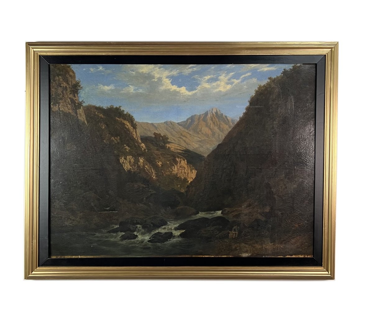 CHERET, Lachaume de Gavaux - XIXe siècle - Huile sur toile, Paysage romantique