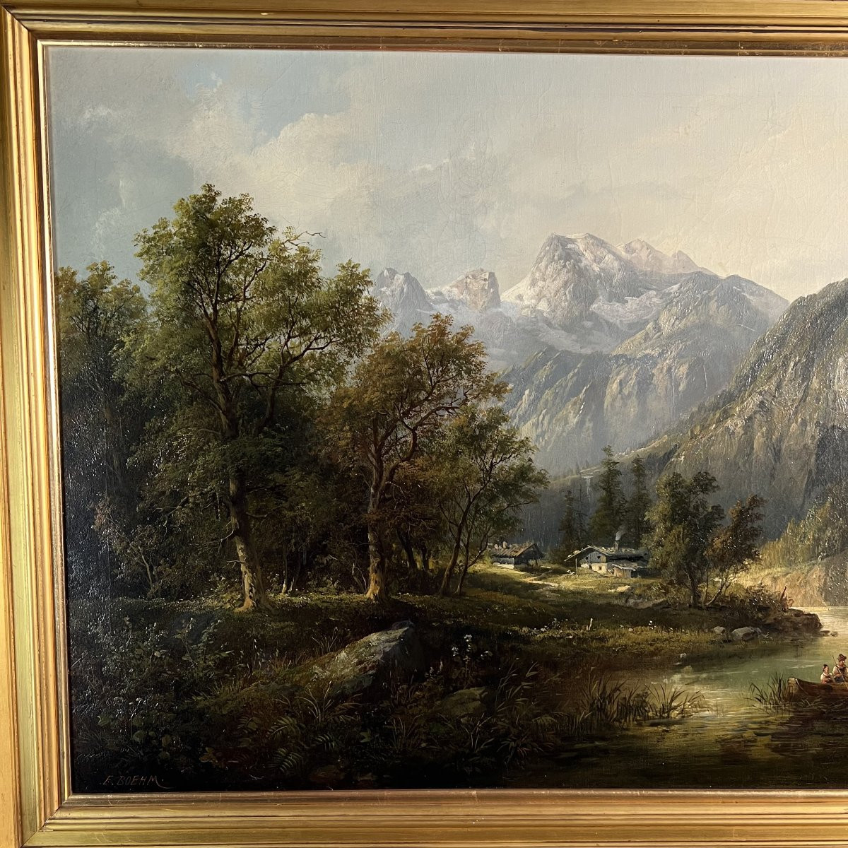 Mountain Landscape, Tyrol - Eduard Boehm (vienna 1830-1890) Oil On Canvas, Romantic, 19th Century -photo-3