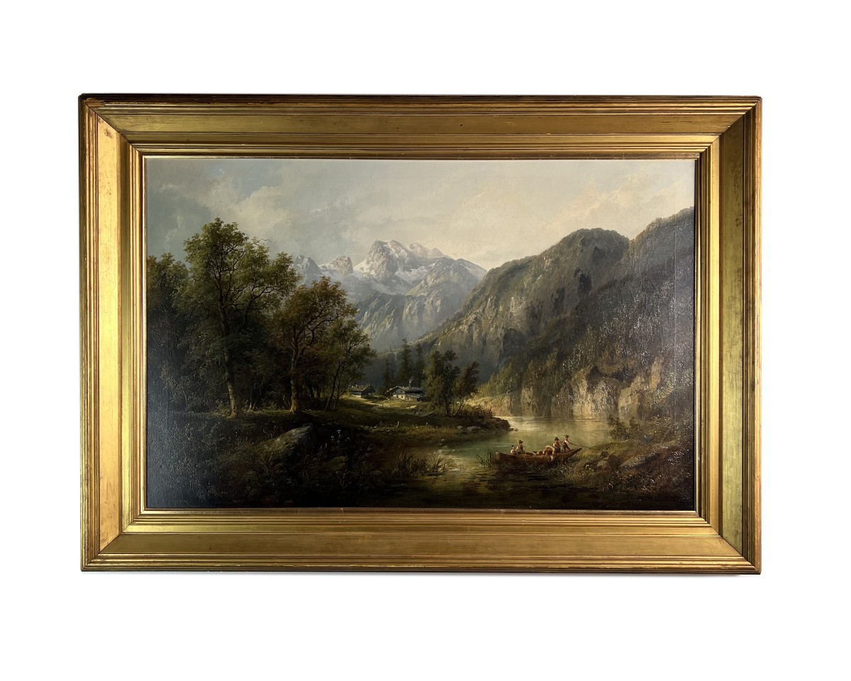 Mountain Landscape, Tyrol - Eduard Boehm (vienna 1830-1890) Oil On Canvas, Romantic, 19th Century 