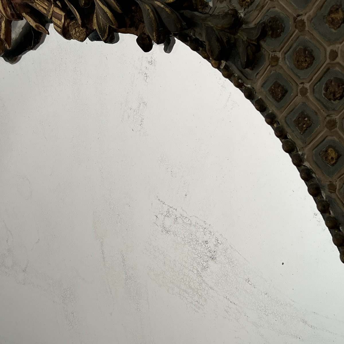 Large Mirror With Pediment, 19th Century Louis XVI/napoleon III Style Glass With Rich Decoration -photo-5