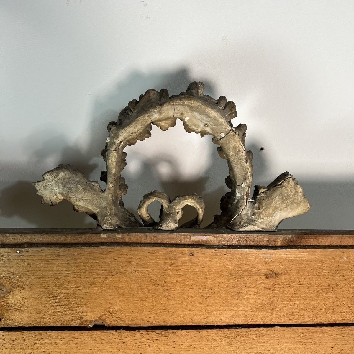 Large Mirror With Pediment, 19th Century Louis XVI/napoleon III Style Glass With Rich Decoration -photo-7