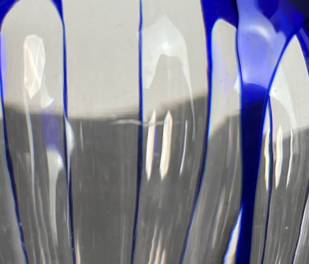 Art Deco Liqueur Service In Cobalt Blue Overlaid Crystal Saint-louis France, Silver Rimmed 1930-photo-8