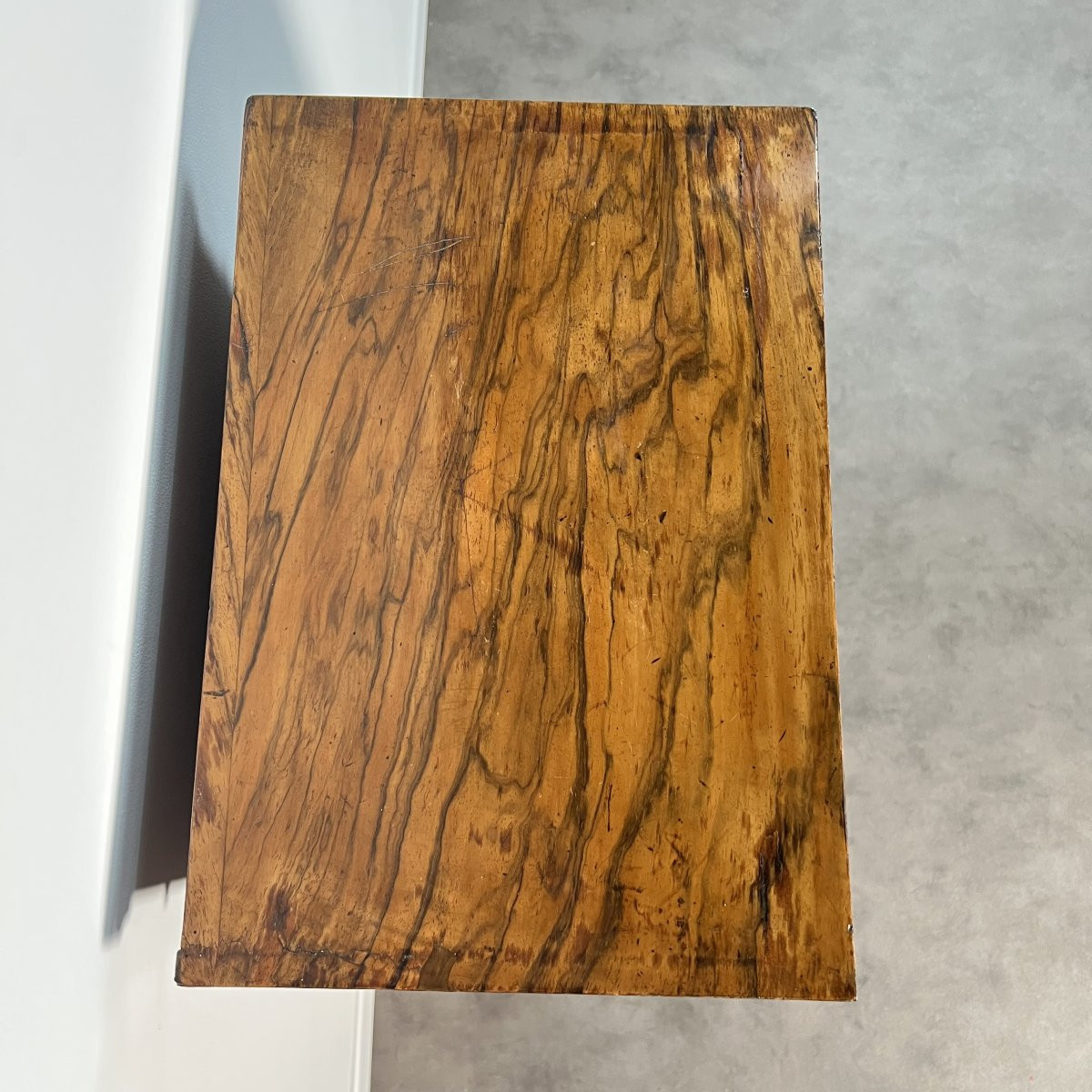 Petite commode Wellington Anglaise en placage de noyer, époque victorienne,  XIXe siècle-photo-4