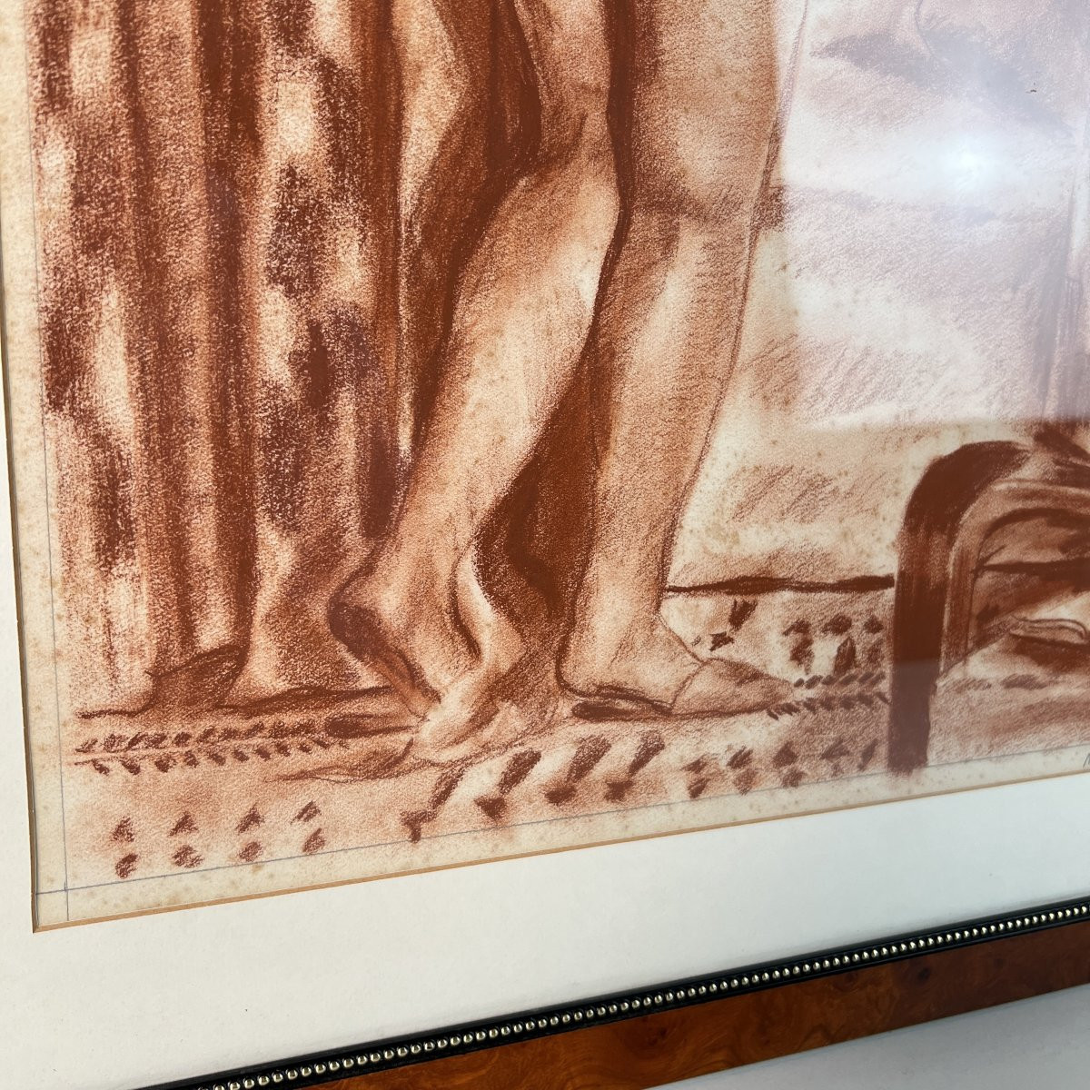 Drawing, Red Chalk Pierre Berjole (1897-1990) Female Nude 1942, Paris France-photo-1