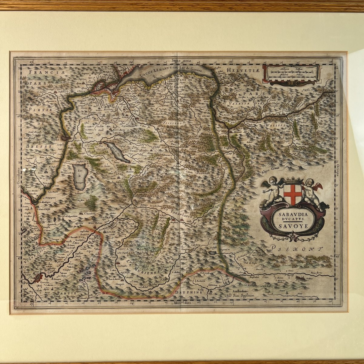 17th Century Map, Duchy Of Savoy Sabaudia Ducatus By Johannes Janssonius Amsterdam-photo-3