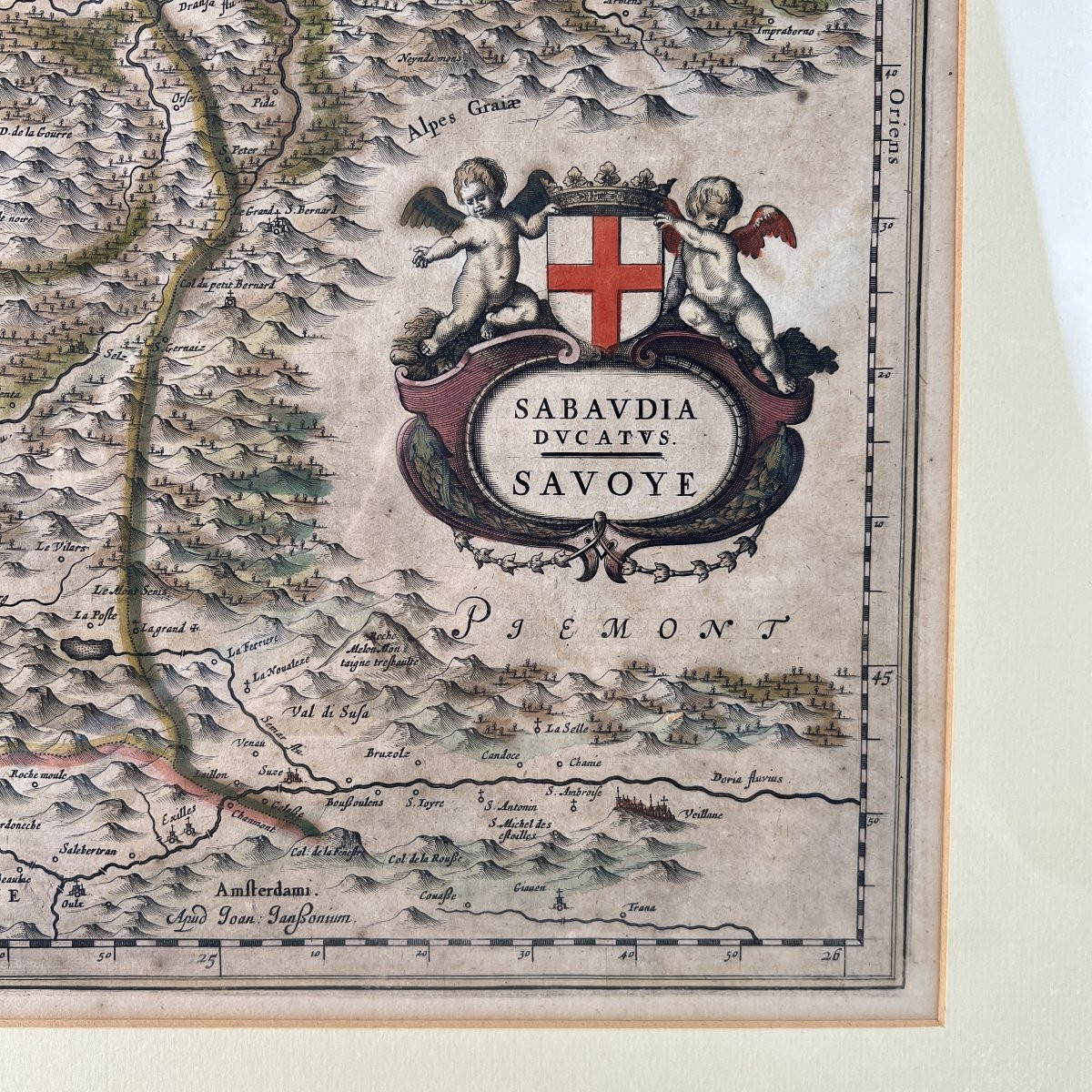 17th Century Map, Duchy Of Savoy Sabaudia Ducatus By Johannes Janssonius Amsterdam-photo-4