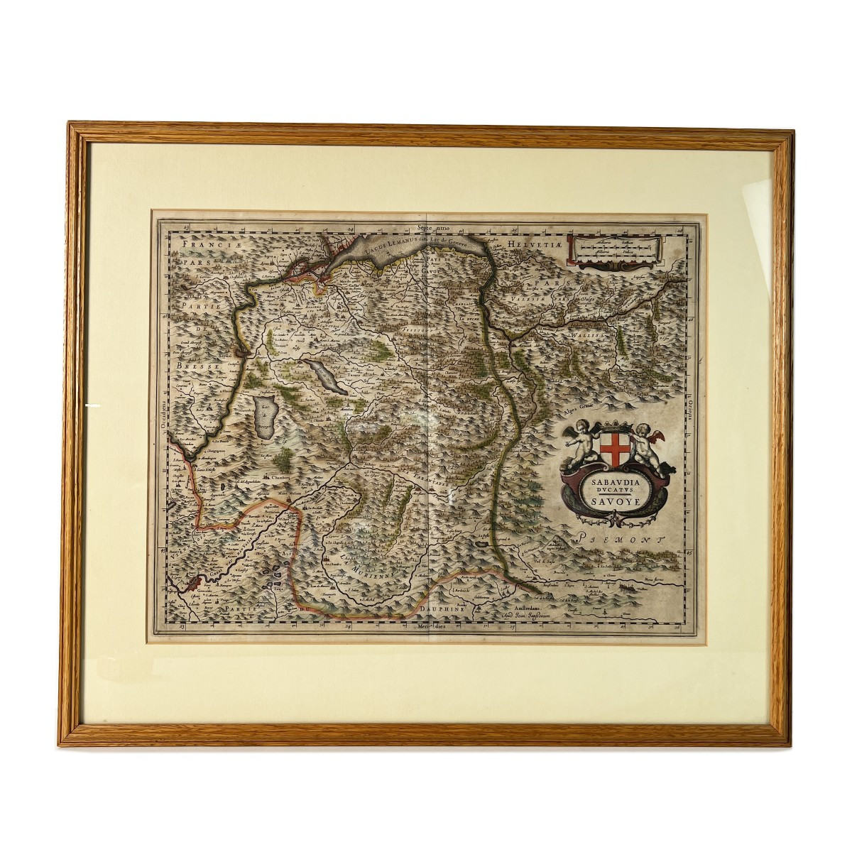 17th Century Map, Duchy Of Savoy Sabaudia Ducatus By Johannes Janssonius Amsterdam