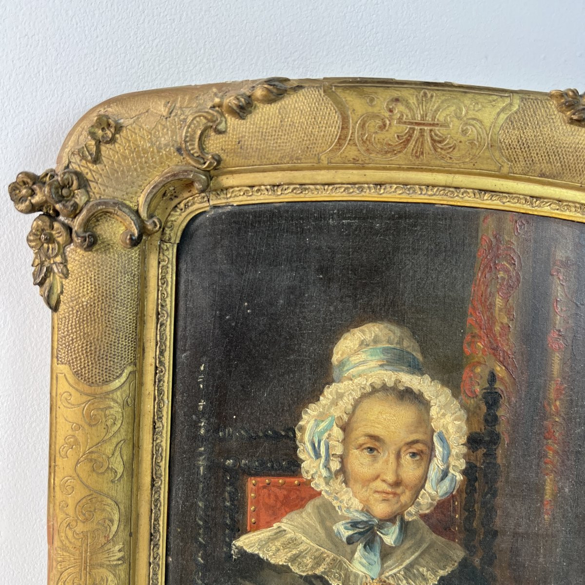Huile sur panneau, Portrait de Dame, Romantisme XIXe siècle Louis Philippe - Ecole française-photo-2