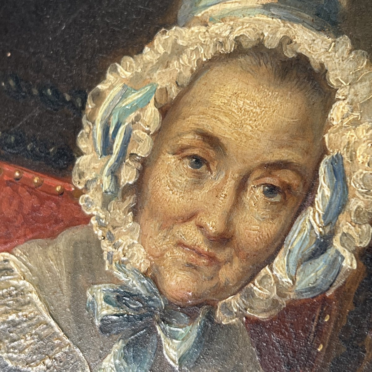 Huile sur panneau, Portrait de Dame, Romantisme XIXe siècle Louis Philippe - Ecole française-photo-6
