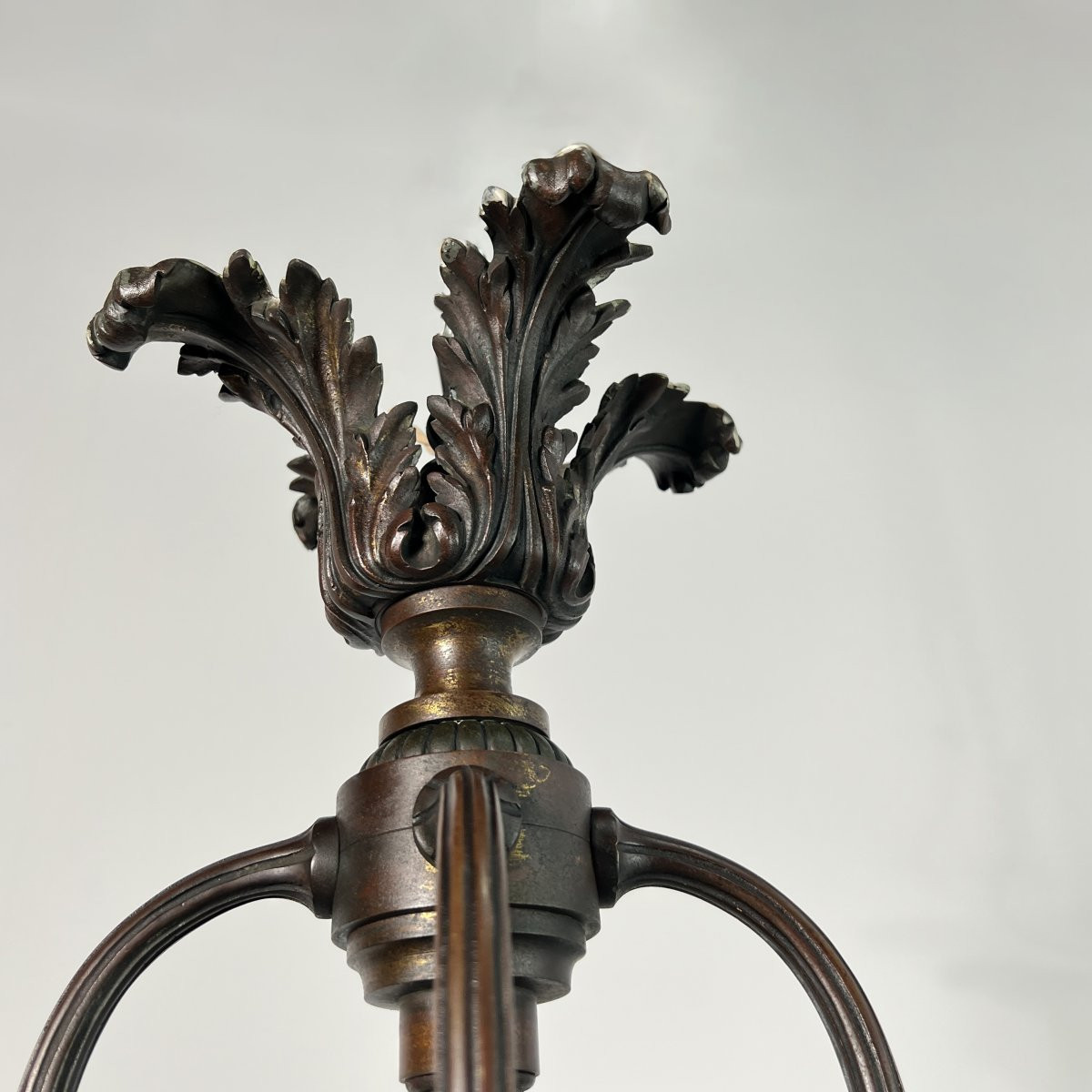 Monumentale lanterne de vestibule en bronze de style Louis XVI - XIXe siècle, Napoléon III-photo-4