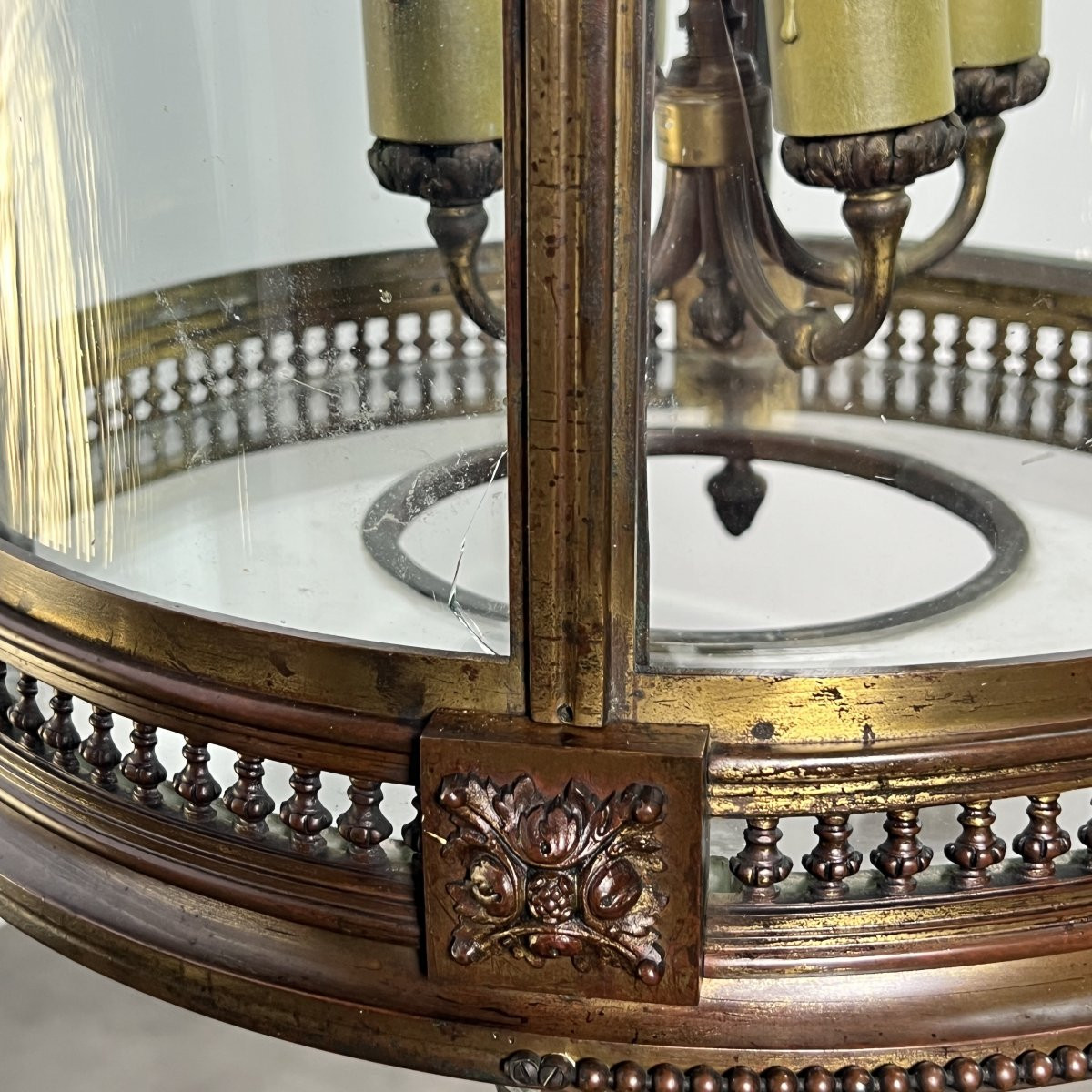 Monumentale lanterne de vestibule en bronze de style Louis XVI - XIXe siècle, Napoléon III-photo-7
