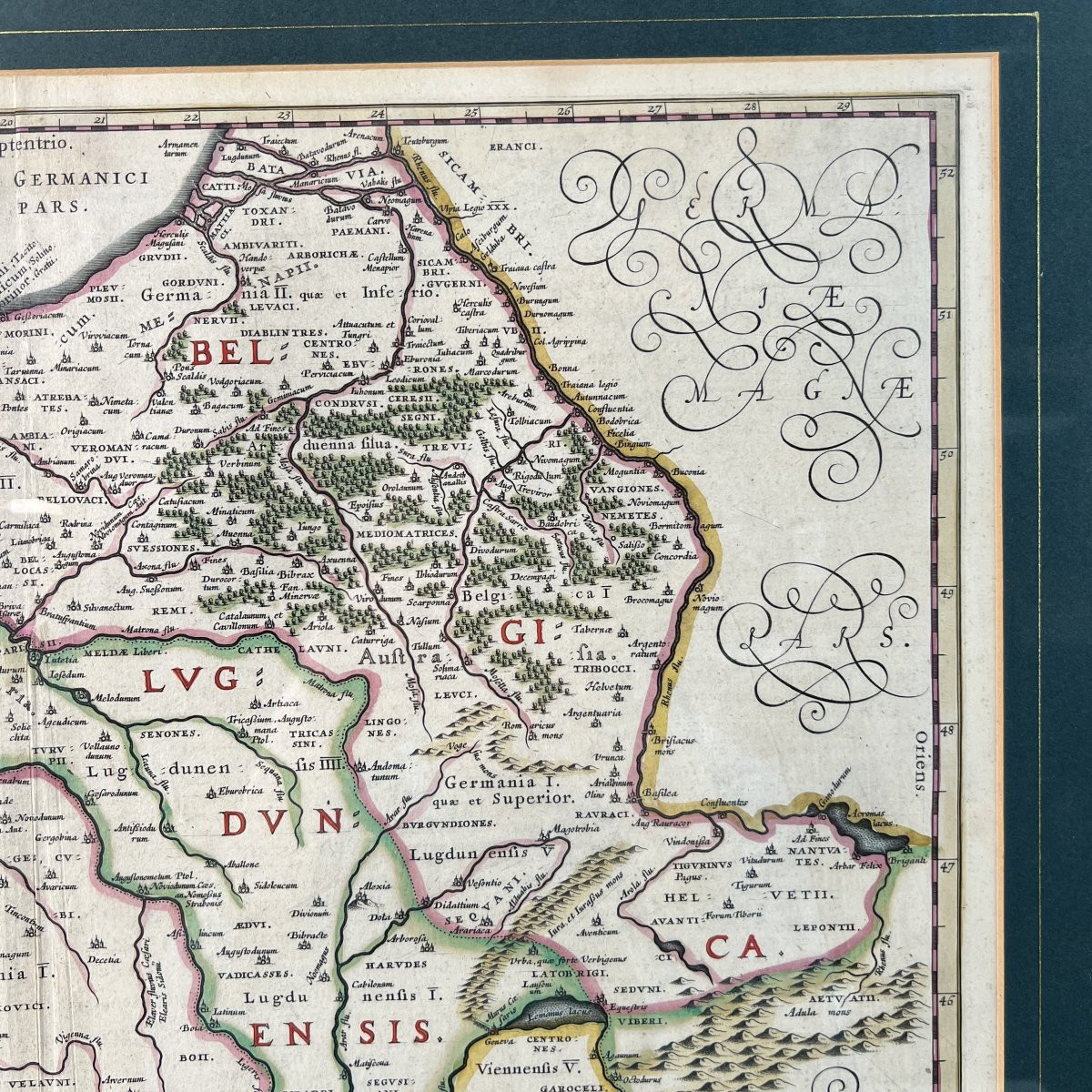 Carte géographique de la Gaule Antique Willem Blaeu, Abraham Ortelius circa 1635- 17ème siècle-photo-3