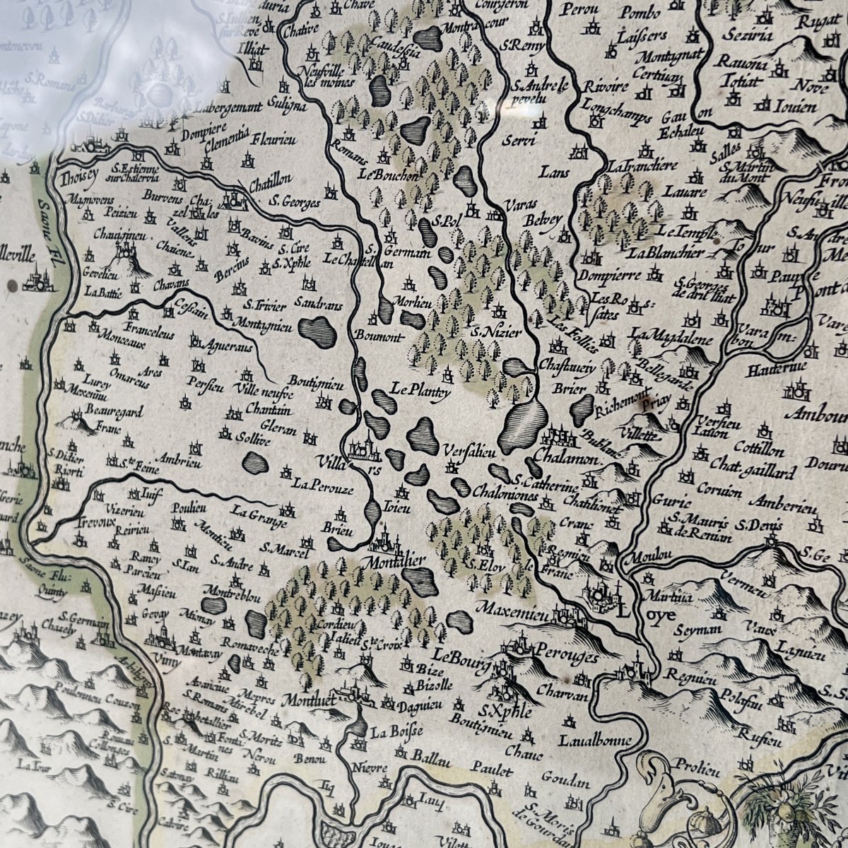 Map Of France Bresse And Lyonnais 17th Century Dutch Engraving Willem Blaeu Johannes Janssonius-photo-1
