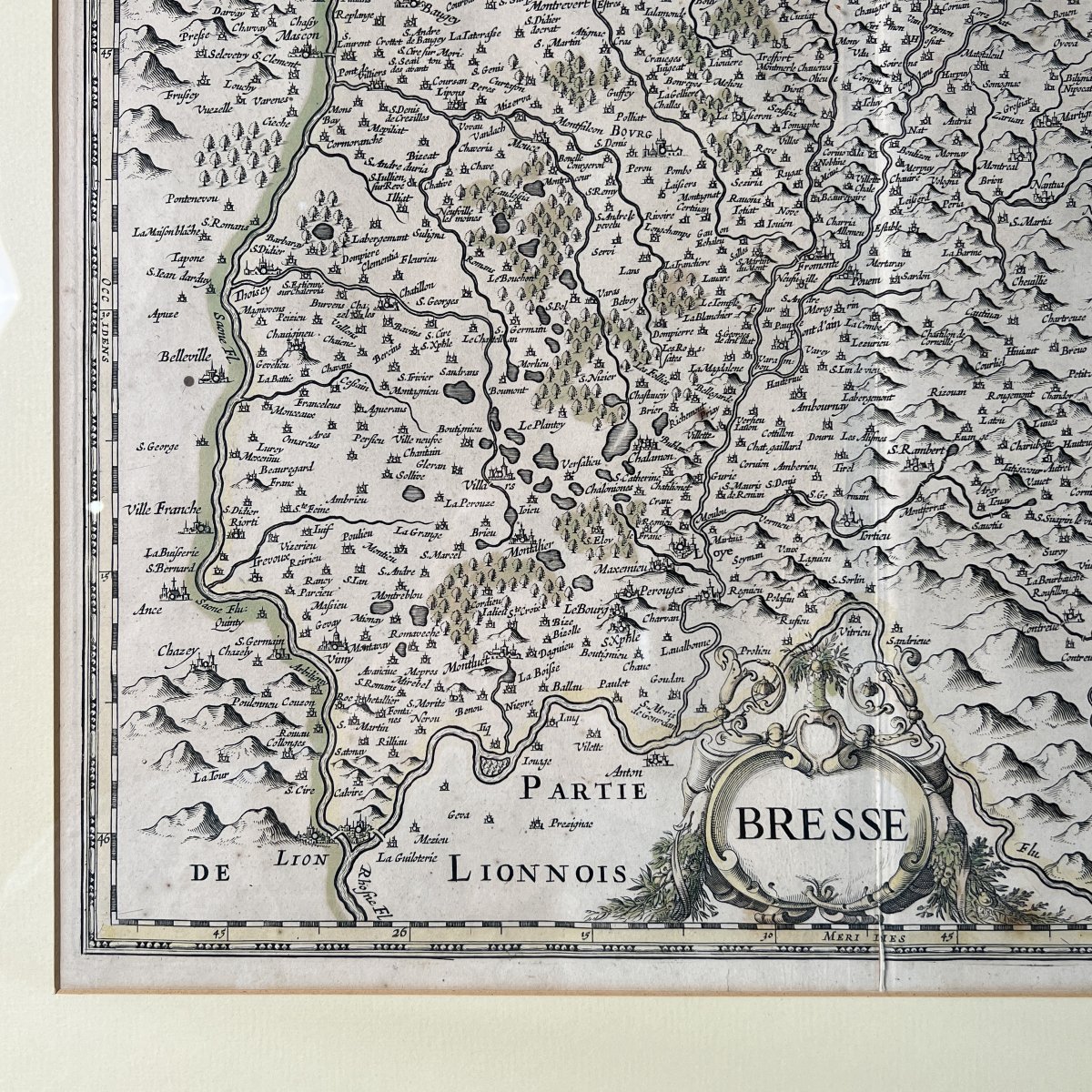 Map Of France Bresse And Lyonnais 17th Century Dutch Engraving Willem Blaeu Johannes Janssonius-photo-2