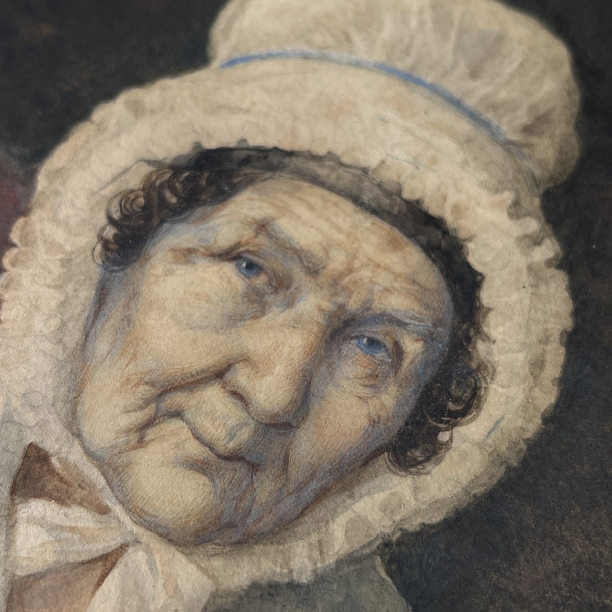 Portrait, Mixed Media, French School, Louis-philippe Period, Circa 1840 France 19th Century-photo-4