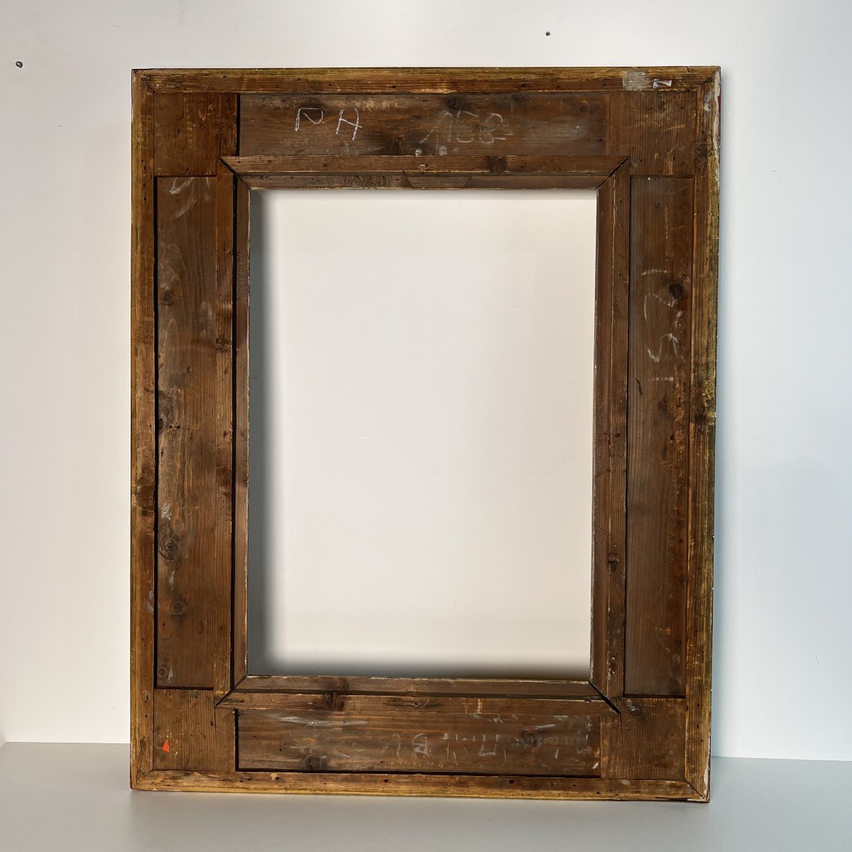 Large Wood And Gilded Stucco Frame 19th Century Regency Style For Stretcher 67.4 X48.5 Cm-photo-7