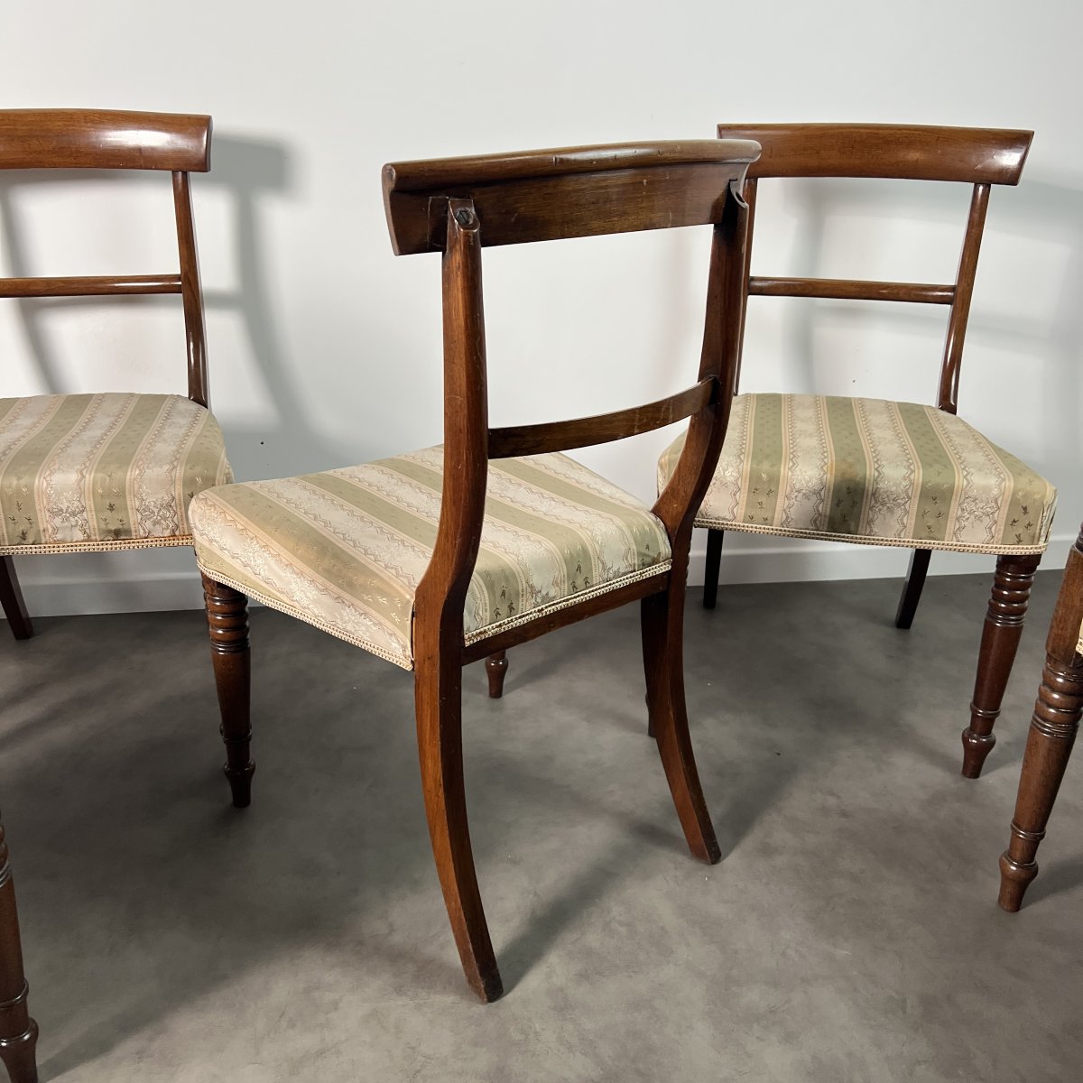 Suite Of 6 Mahogany Dining Carver Chairs, English Regency, Early 19th Century-photo-7