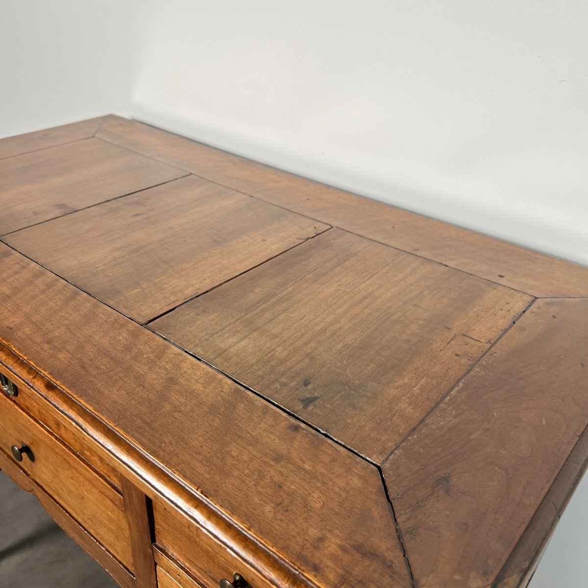 Coiffeuse poudreuse d'époque Louis XVI à transformation en merisier, petit bureau XVIIIe siècle-photo-1