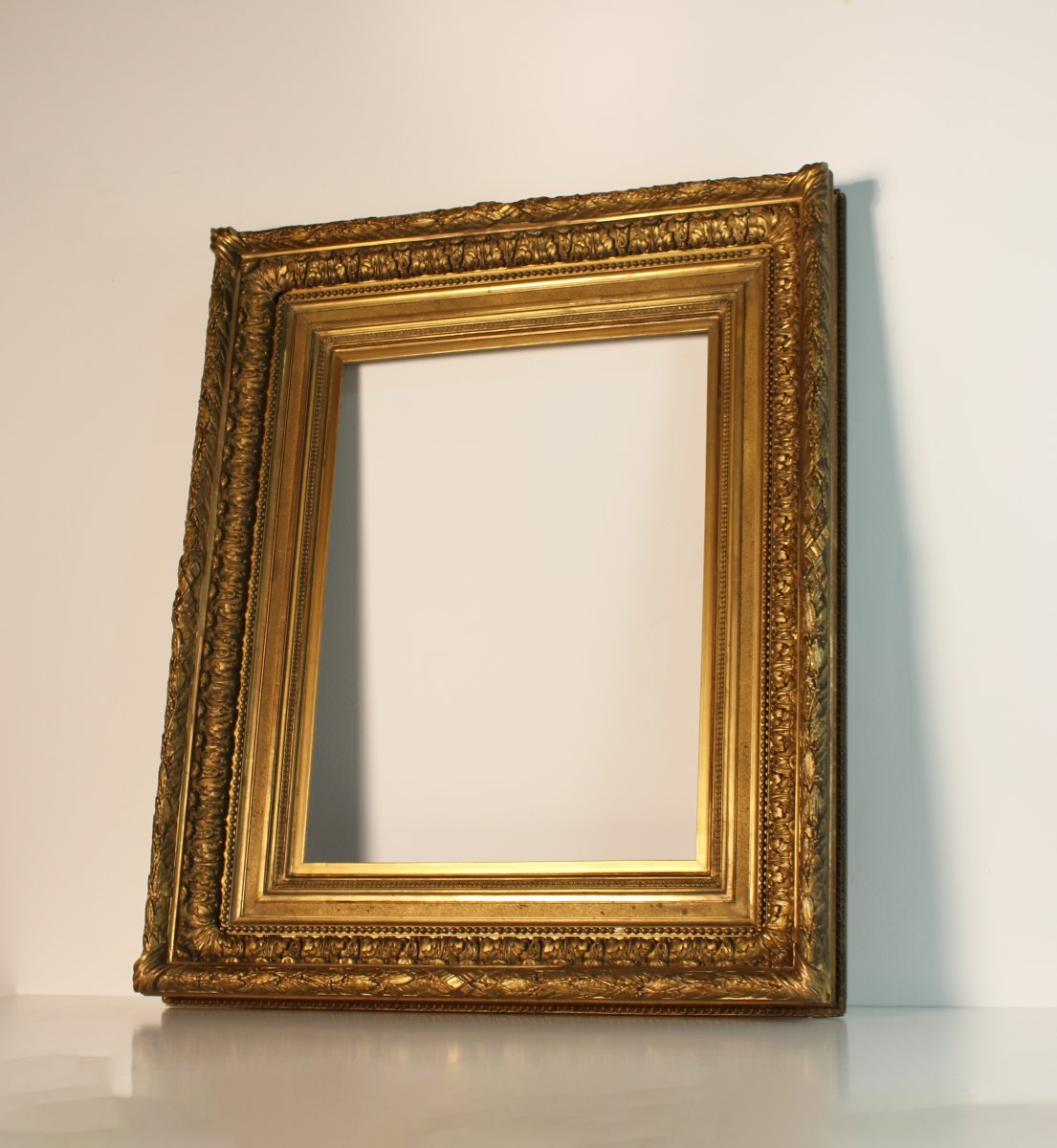 Large 19th Century France - Louis XIV Style Wood And Gilded Stucco Frame 62 X 46.8 Cm-photo-2