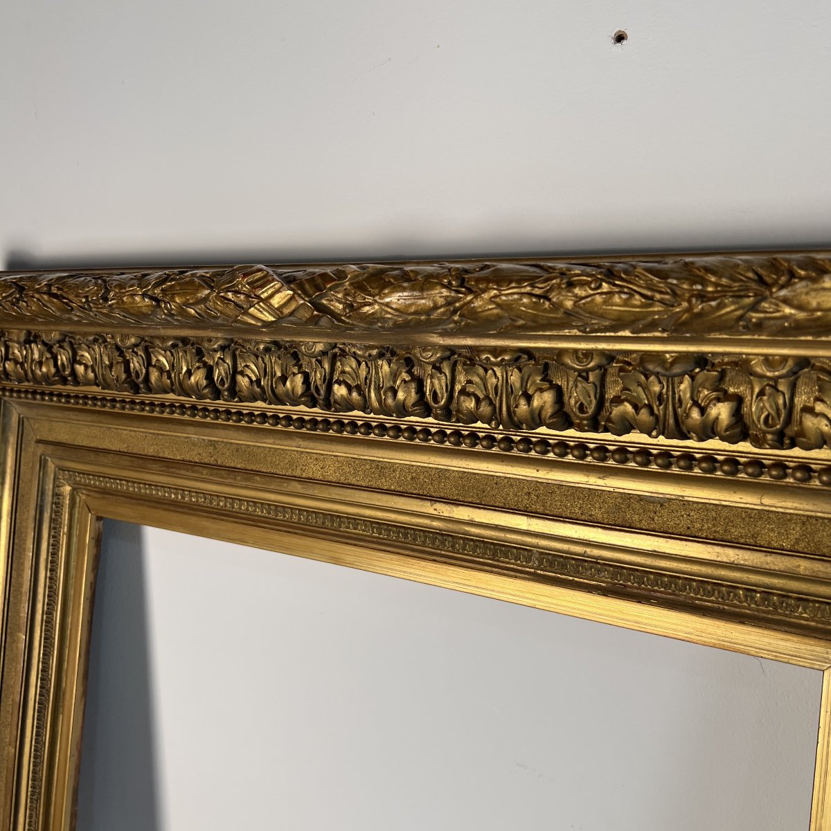 Large 19th Century France - Louis XIV Style Wood And Gilded Stucco Frame 62 X 46.8 Cm-photo-1