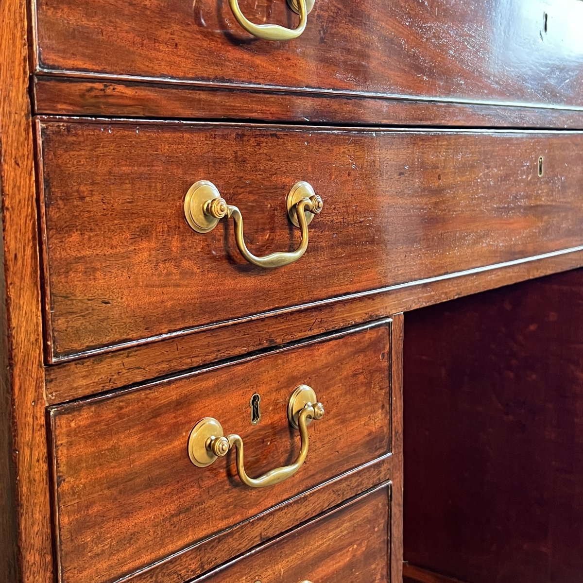 Bureau d'architecte en acajou XVIIIe siècle dans le goût de Gillows of London-photo-3