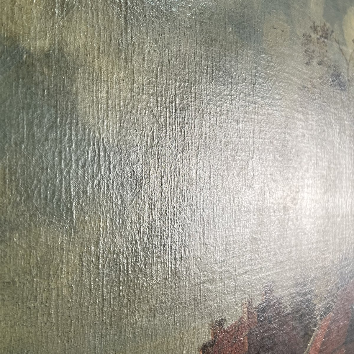 Huile sur toile grand format - paysage animé - École Hollandaise du XVIIe siècle -photo-6