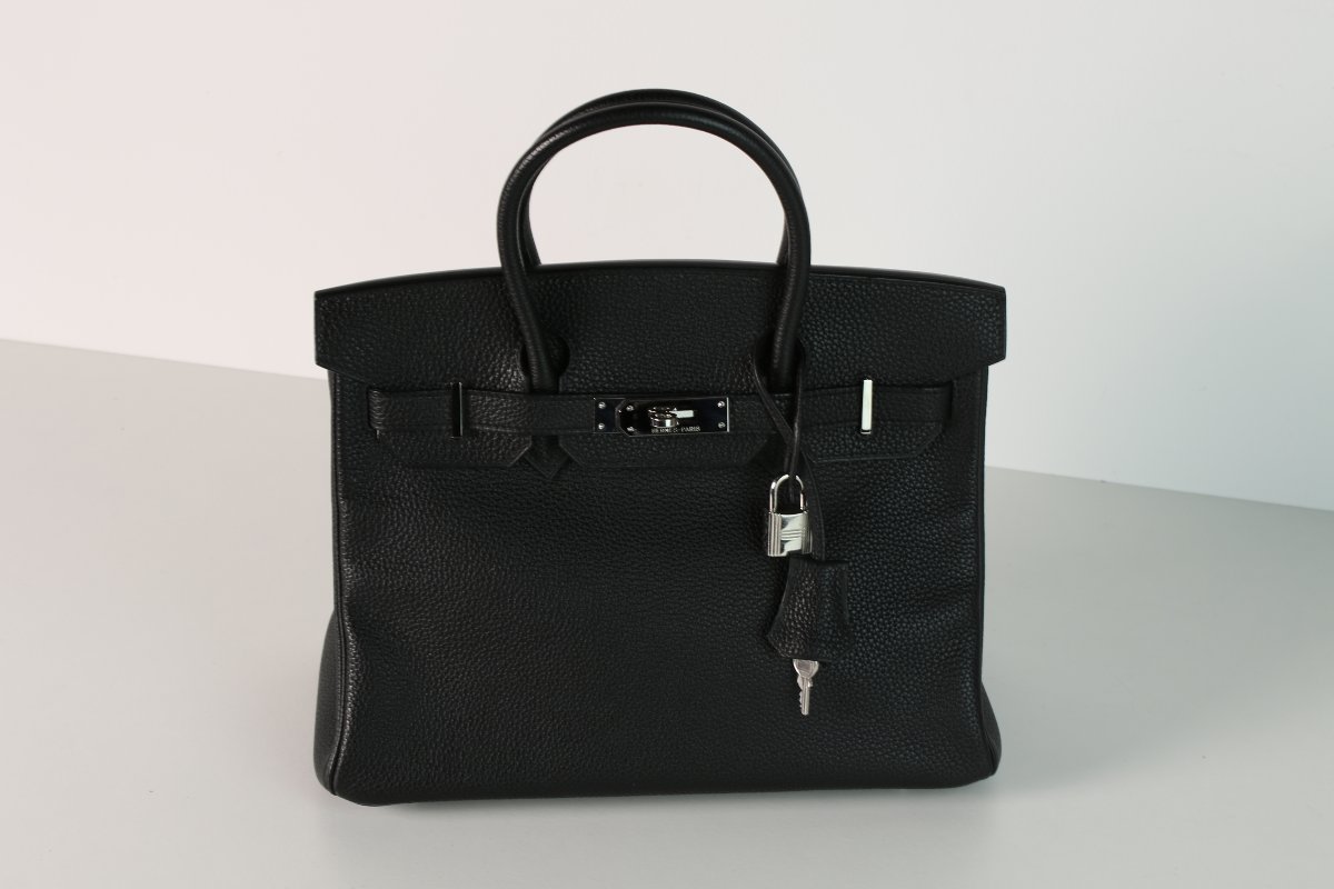 Hermès Birkin 30 Cm Handbag In Black Togo Leather-photo-3