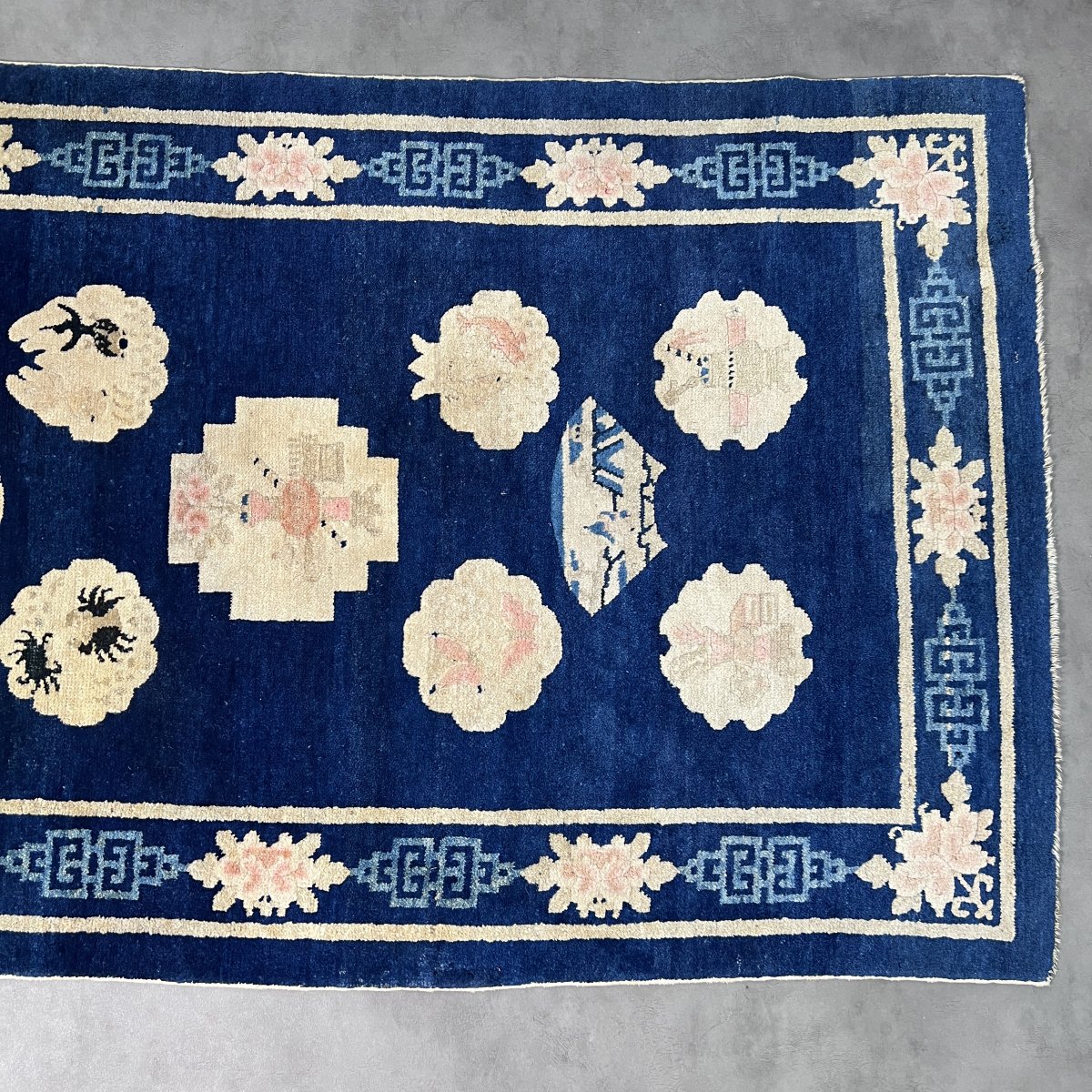 Tapis chinois de Pékin, Art Deco, laine nouée main, Chine du Nord, vers 1900‑1930-photo-2