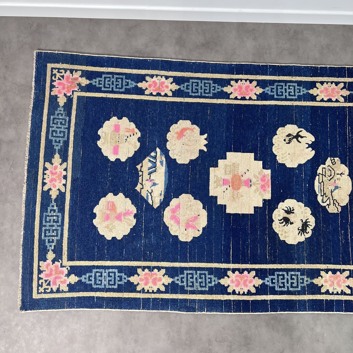 Tapis chinois de Pékin, Art Deco, laine nouée main, Chine du Nord, vers 1900‑1930-photo-8
