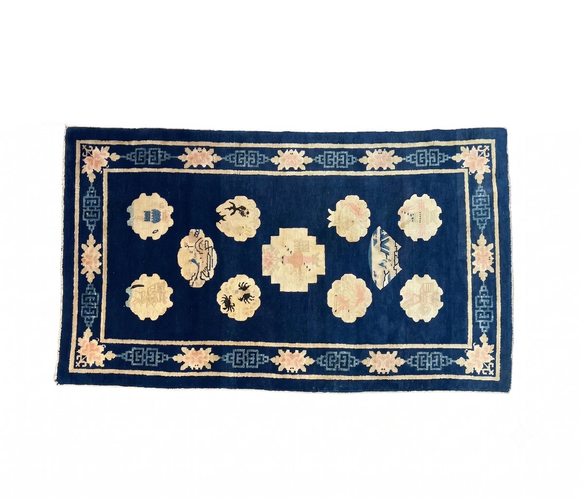 Tapis chinois de Pékin, Art Deco, laine nouée main, Chine du Nord, vers 1900‑1930