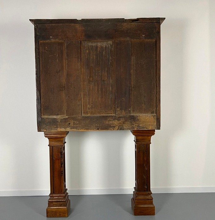 Cabinet italien haute époque en noyer, stipo monetiere piémontais du XVIIe siècle-photo-4