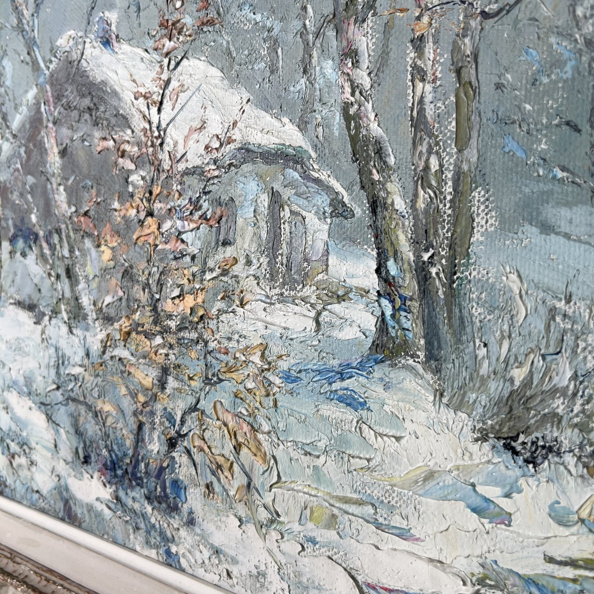 Charles Wellens, Belgium, 1889–1959, Winter Landscape, Oil On Canvas, Ca. 1940-photo-7