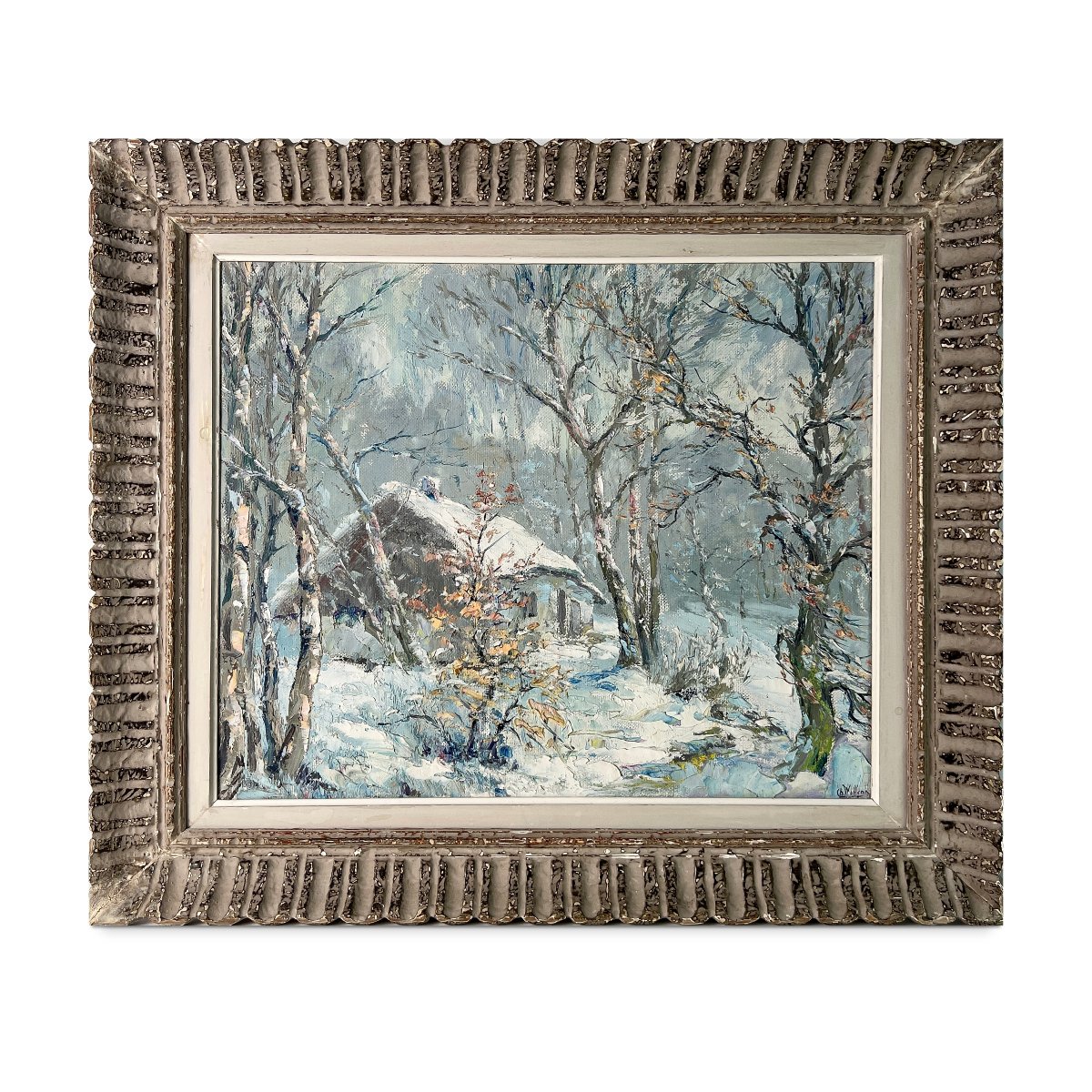Charles Wellens, Belgium, 1889–1959, Winter Landscape, Oil On Canvas, Ca. 1940