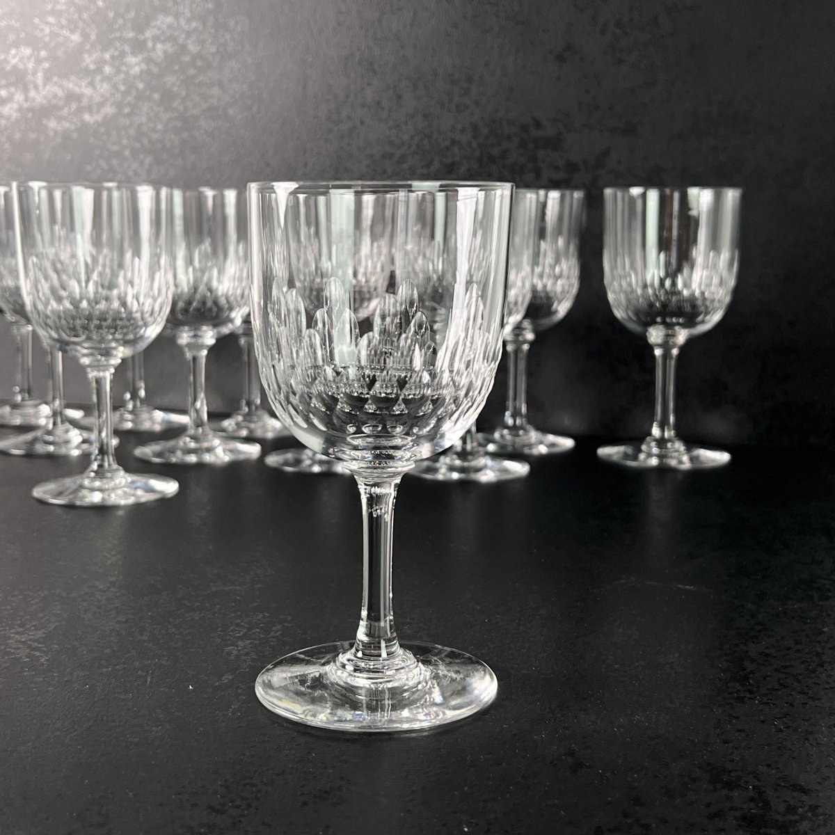 Baccarat, France, Set Of 60 Cut Crystal Glasses, Richelieu Model, Before 1936-photo-2