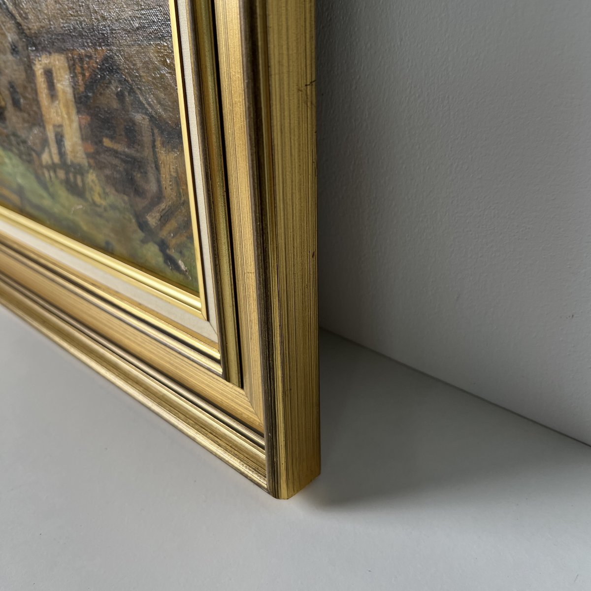 Tableau, Huile sur toile, Mahler 1945, village de montagne, Cervin, Valais, Zermatt-photo-4