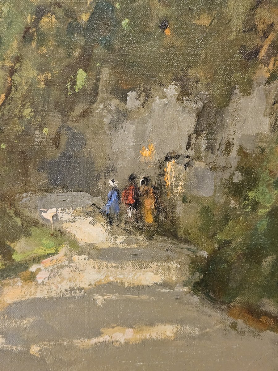 Louis-marie Désiré-lucas (1869-1949), Walkers On A Path, Oil On Canvas, 81 X 65 Cm-photo-4