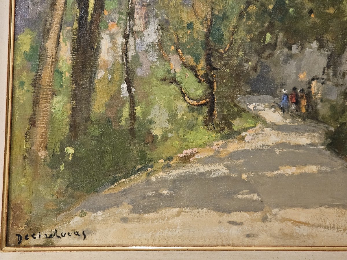 Louis-marie Désiré-lucas (1869-1949), Walkers On A Path, Oil On Canvas, 81 X 65 Cm-photo-4