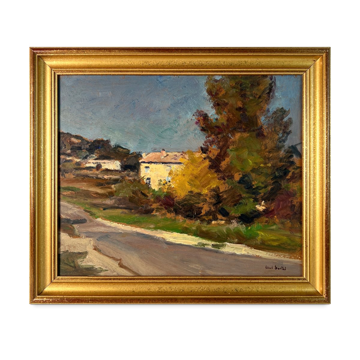 Paul Surtel (1893-1985), Oil On Hardboard, 1984, Provençal Landscape Near Le Barroux, Vaucluse