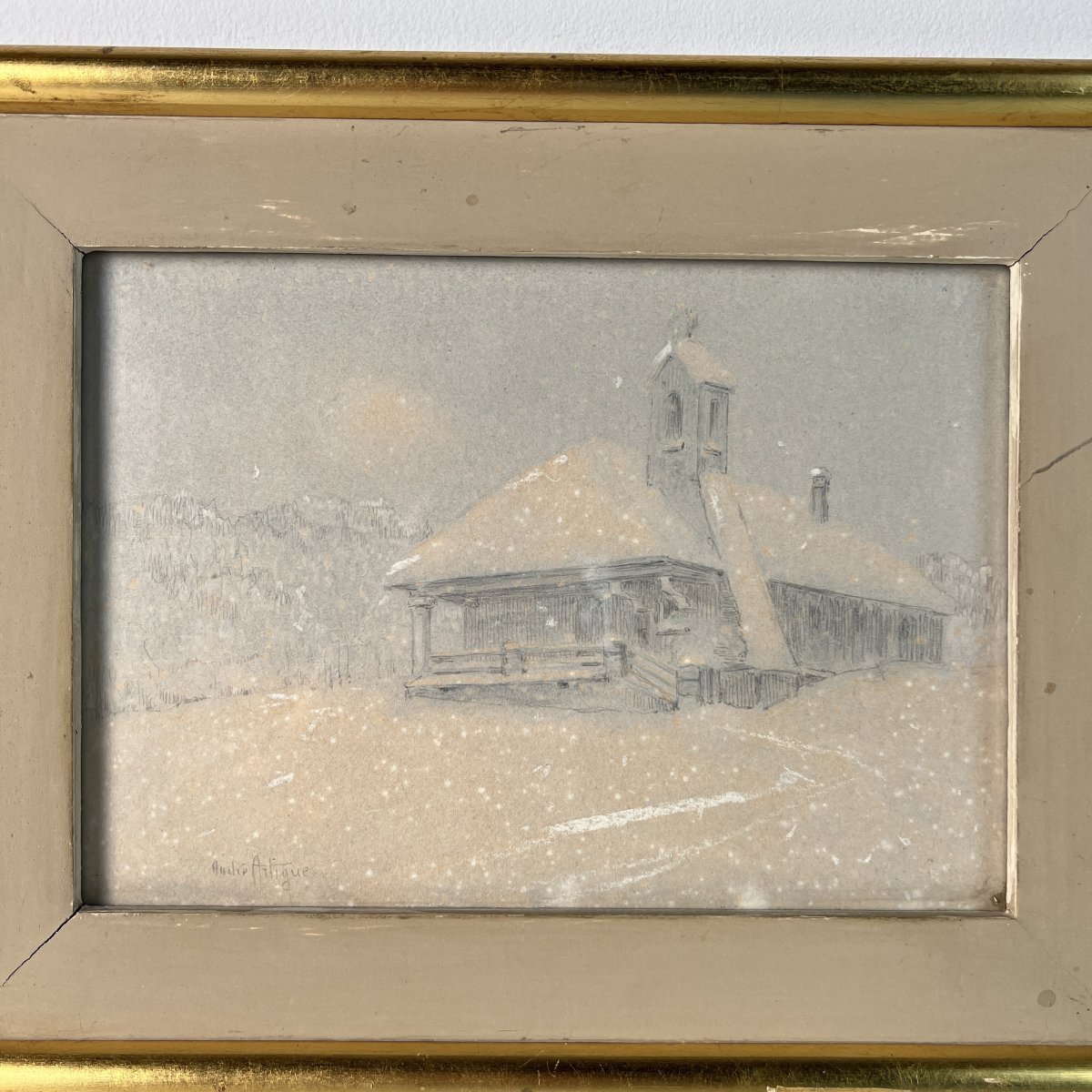 André Artigue, Pastel, Notre-dame-des-neiges At La Féclaz, Savoie, 1920-photo-2