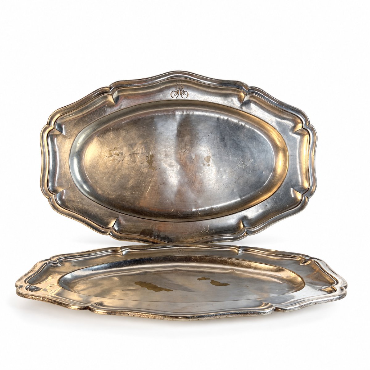 Pair Of Large Christofle Silver-plated Platters, 64 Cm, Hôtel Beau Rivage Annecy, Circa 1920