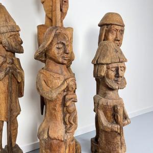 6 Grandes Sculptures, Statues En Bois, Art Populaire Alpin, Savoie, Montagne